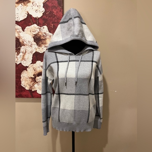 Rachel Roy Plaid Hooded Sweater, size S - Picture 2 of 7